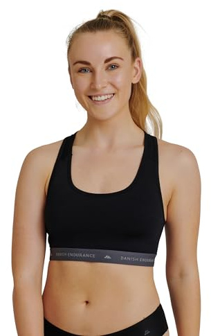 DANISH ENDURANCE Sport-BH, Kvinnor, Återvunnet Material, Lätt Stöd, Brottarrygg, 1-Pack