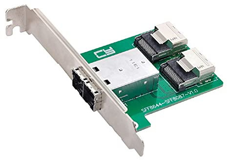 cablecc Dual Ports Mini SAS HD SFF-8644 zu internem Mini SAS SFF-8087 PCBA-Buchsenadapter mit Low-Profile-Halterung
