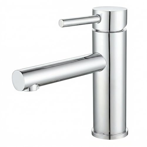 VALAZ Grifo Lavabo | Grifo Monomando Lavabo, Mezclador Agua Fría y Caliente, Ahorro de Agua | Instalación Facil y Rápida | Latón, Inoxidable, Elegante, Serie Palancia (Lavabo, Cromado)