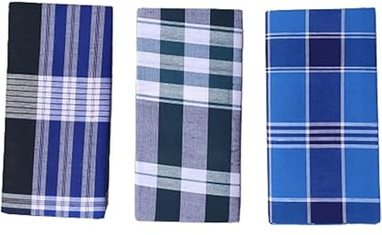 Lot de 3 robes à carreaux pour homme 100% coton - Qualité d'exportation - Sans danger pour la peau - Multicolore, mélange, Medium