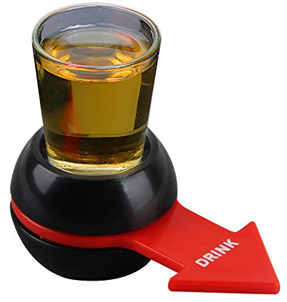Taozoey Gioco di Bere Spin The Shot, Roulette Alcolica, Beer Shot Spinner, Giochi Alcolici per Adulti, Drinking Game per Festa, Compleanno, Riunione di Famiglia, Nero, Freccia Rossa