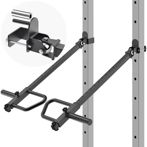 Kipika Justerbara spakarmar för Power Rack – Jammer Arm-tillbehör för 3 tum x 3 tum rack med 5/8 tum eller 1 tum hål – kompatibel med 2-tums olympiska plattor – justerbar höjd och vinkel – 1 par
