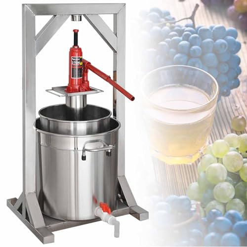 URJWAN Pressoir Manuel Domestique, Pressoir à Fruits, Pressoir à Vin De Fruits 12/22/36l, Pressoir à Cidre en Acier Inoxydable avec Hydraulique, pour Faire du Cidre, du Vin Et du Cidre,12L