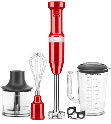 KitchenAid KHBV83ER Variable Speed Corded Hand Mixer with Accessories, Empire Red