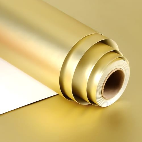 Carta da Regalo Oro, 43 cm x 10 m Carta Regalo Oro Metallizzata per Natale Compleanno Anniversario Matrimonio
