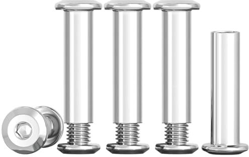 Drenky Vis De Connexion M4 Vis De Liaison En Acier Inoxydable A2 V2A Vis De Meubles M4x25mm Vis De Raccordement (10 Vis Pour Meubles, 10 écrou à Douille) Connecteur D'armoire