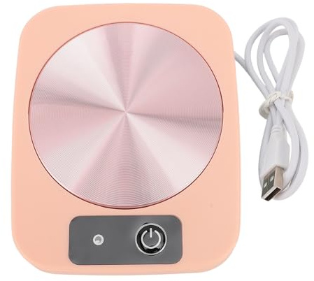 Coffee Mug Warmer, Coffee Cup Heater Coaster, Smart Electric Beverage Coffee Cup Warmer, Portable Cup Heating Cup Pad Warmer with Thermostat for Office Desk (Pink)