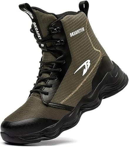 DKLOVIFU Sicherheitsschuhe Herren Men Shoes Security Schuhe Herren Winter Black Shoes For Men Feuerwehr Stiefel Schuhe Damen Gefüttert Sicherheitsschuhe S3 Ohne Schnüren Herren