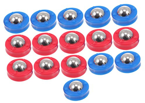 Garneck 16-Teilige Rolle Tisch-Shuffleboard Ausrüstung Spiel Eisstockschießen tischfussballtisch Foosball tischfussball mini Table Soccer Board-Fußball rollende Perlen Gleitkugeln Plastik