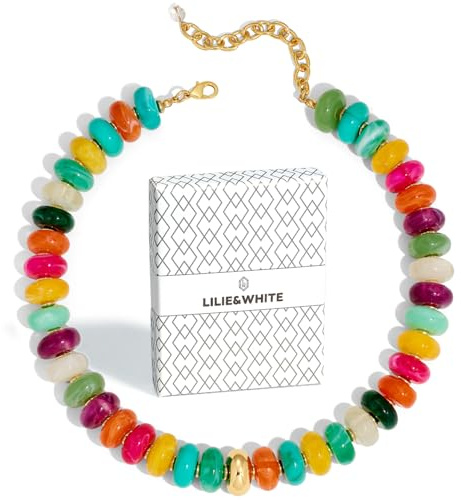 LILIE&WHITE Colorful Chunky Beaded Necklaces for Women