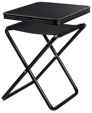 Camp4 932992649 - Taburete Plegable con Tablero (soporta hasta 30 kg, 100 kg), Color Negro