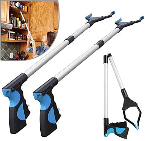 Grabber Reacher Tool, 33 Foldable Extender Gripper Tool Claw Garbage Picker, Elderly Disabled Handicap Arm Extension Reaching Assist Tool, Ergonomic Heavy Duty Handle Trash Reacher Pick up Tool (2)