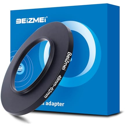 Filtre Adaptateur de 49mm à 62mm Compatible avec tous les Objectifs de 49mm à 62mm UV, ND, CPL, filtre, 49mm lentille à 62mm appareil photo Filtre (49-62mm)