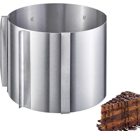 Westmark Tortenring, Extra hoch: 15 cm, Ø 16 - 30 cm, Mit Skala, Rostfreier Edelstahl, Surprise, Silber, 313022E1