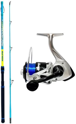 kolpo kit combo per la pesca in mare a traina costiera con canna da pesca + mulinello con filo