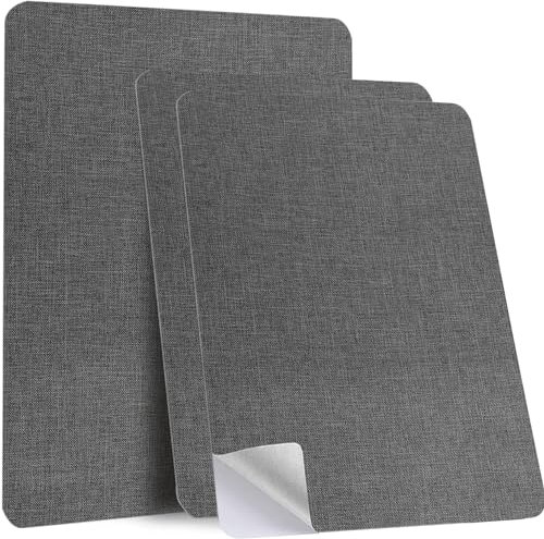Fondlife Flicken Selbstklebend Stoff,3er 20X30cm Stoff Reparatur Patches Selbstklebend,Stoffe-Reparaturaufkleber,Leinenstoff-Reparaturflicken für Autositze,Kopfteile,Vorhang,Möbel,Sofa (Dunkelgrau)