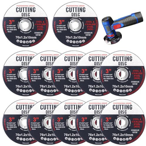 Lot de 12 Disques à Tronçonner 76 mm pour Bois et Métal - Disques à Lamelles Abrasifs Noirs