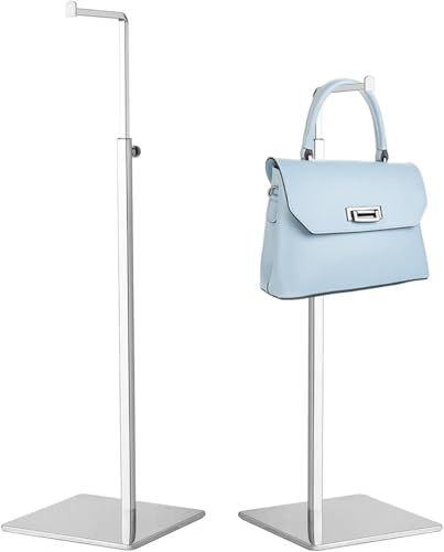 OUYULAI 2 Pezzi Portaborsa Regolabile in Metallo, Espositore Borse, Portaborse in Acciaio Inox, Un Espositore Multifunzionale per Riporre Cappelli, Gioielli E Accessori (argento)