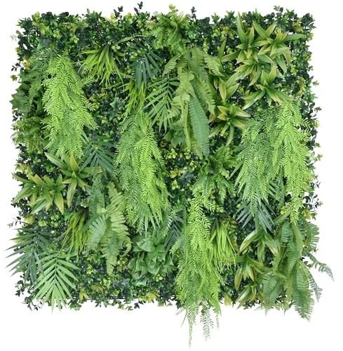 Ark Mat Artificial Plant Flower Living Wall Panels Realistic Indoor/Outdoor Garden 1 Piece 100cm x 100cm Home, Office, Cafe, Shop, Salon, Wedding (Vinewell)