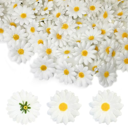 100 margherite gerbere artificiali in seta, margherite essiccate naturali, decorazioni fai da te, coriandoli sparsi da tavolo, teste di crisantemo per feste di Pasqua, matrimoni, decorazioni pasquali
