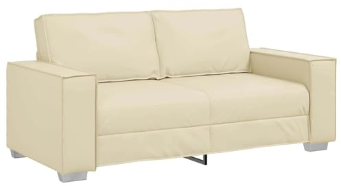 Emmtore Sofá de Dos plazas Crema 180 cm Cuero sintético