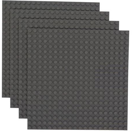 Q-Bricks Faltschachtel 4 Stck. Bauplatten 20x20 Noppen, Staubgrau 851