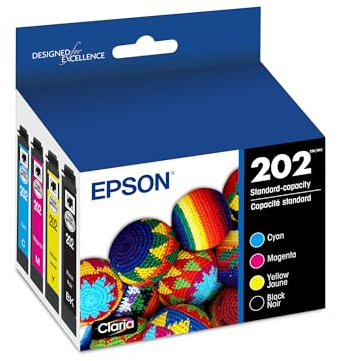 EPSON 202 Claria Ink Standard Capacity Black & Color Cartridge Combo Pack (T202120-BCS) Works with WorkForce WF-2860, Expression XP-5100