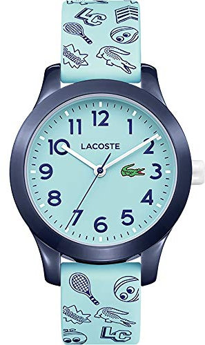 Lacoste Analog Quarzuhr für Kinder Kollektion LACOSTE.12.12 Kids mit Türkisfarbenes Silikonarmband - 2030013