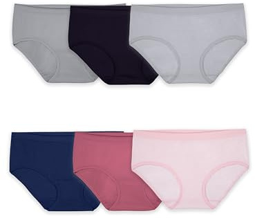 Fruit Of The Loom Womens No Show Seamless Underwear, Amazing Stretch & Panty Lines, Available In Plus Size Hipster Panties, Nylon - Hipster - 6 Pack - Colors May Vary, 5 US
