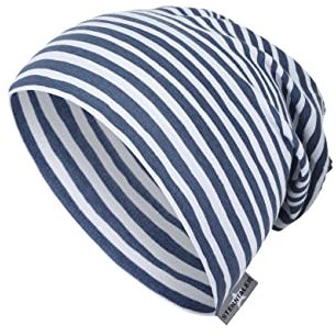 Sterntaler Baby Unisex Slouch-Beanie Streifen Mütze - Aus Bedrucktem Singlejersey Mit Streifen - Mittelblau, 51