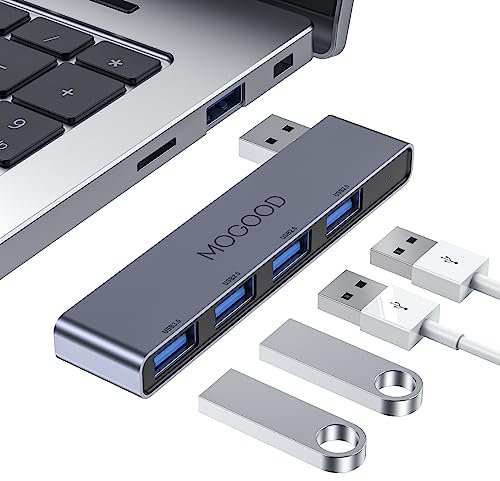 MOGOOD USB-Hub 3.0 für Laptop - Ultra-Slim Daten-Splitter [Laden Nicht Unterstützt] - Multi Port Expander Adapter Station für Windows PC, Mac, Drucker, Flash Drive, Mobile HDD