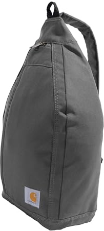 Carhartt Durable Sling Bag, Crossbody Backpack with Side Release Buckle, Tablet Sleeve and Adjustable Strap, Gravel