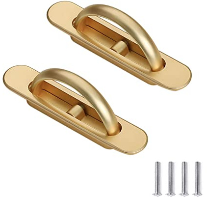 FEEIMOL 2 Piezas Tatami Manijas Empotrado Puerta de Manija Tiradores de Armario Práctico Manija Oculta de Rotación Piso Perilla Invisible Gabinet de Manijas de Cajones 85 mm