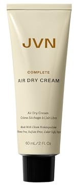 JVN Air Dry Cream 60ml - No Heat Soft Hair Styling Cream for All Hair Types, Smoothes and Defines Hair, Sulfate Free