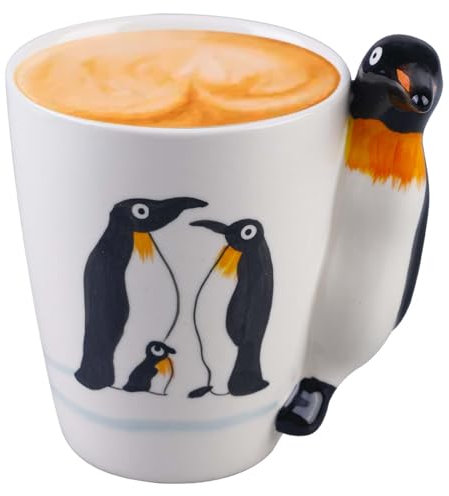 GBKDQQ 3D Tier Tasse: 1 Keramik Pinguin Tasse, Lustige Kaffeetasse, Für Geburtstage Und Feiertage (11 * 9 * 6cm, 400 Ml)