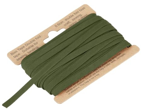 sourcing map 1/4 Inch Double Fold Bias Tape Polyester Continuous Bulk Bias Tape for Sewing,Seaming Quilting Hemming Binding Crafts (Dark Green 10 Yards)