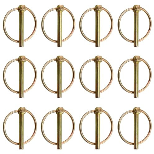 Lot de 12 goupilles pliantes pour remorque, goupilles pliantes M4.5, goupilles de verrouillage rondes pour tracteurs, remorques, camions