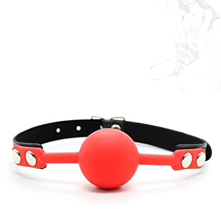 ZYHNYTAO Mordaza de silicona Fetiche bucal Mordaza de bola ajustable Mordaza bucal con correas de aspecto de cuero Mordaza de coqueteo Bondage de bola para juego de rol seductor Juguete (púrpura)