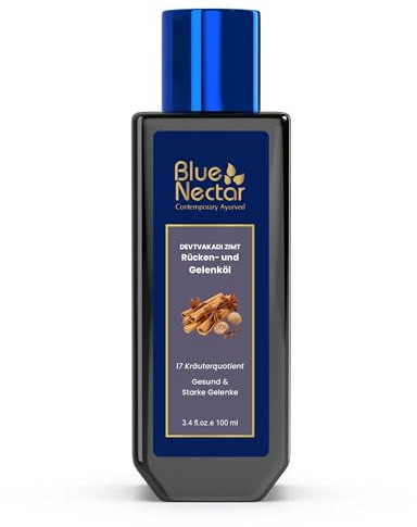 Blue Nectar Pain Relief Massage Oil with Natural Clove, Cinnamon & Mahanarayan Oils | Ayurvedic Oil Products for Ortho Relief from Joint Pain, Back Pain and Knee & Muscle Pain (17 Herbs, 100 ml)