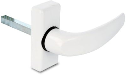 Amig - Poignée de porte à rosace - Modèle Delta - En aluminium - Mesure : 121 x 72 mm - Carré de 8 mm - Blanc