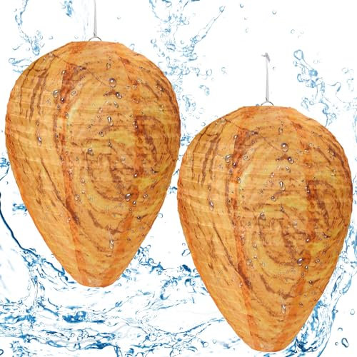 Wespennest Lockvogel Wespenschreck für Hornissen gelbe Jacken Outdoor wasserdichtes Material, 2 Stück