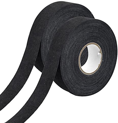 2 Roll Hockey Tape Schwarz, 54 Yards Hockey Stick Tape, Selbstklebendes Eishockey Grip Tape, Saugfähiges Schlägerband für Tennis Squashschläger, Springseil Badmintongriff, Schlägergriff (Schwarz)