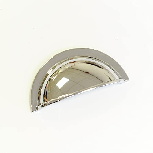 Handle & Home Box of 10 x 64mm Polished Chrome Cup Handles for Kitchen Cabinets | Cupboards | Bedroom | Bathroom | Furniture