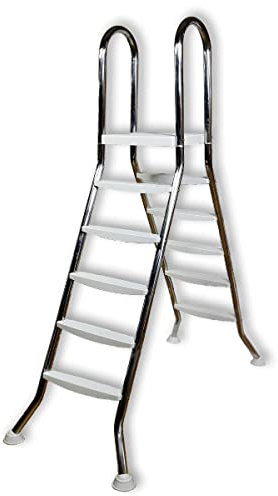 Paradies Pool® Edelstahl V2A Aufstellbecken - Poolleiter Hochbecken für freistehende oder teileingelassene Becken bis 150 cm Höhe, Menge: 1