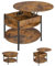 Couchtisch Rund mit Hebeplatte, Couchtisch Höhenverstellbarer, Beistelltisch, Wohnzimmertisch mit Verstecktem Stauraum, Offenem Fach, Metallrahmen, für Wohnzimmer, Büro, 70 x 70 x 50.5 cm, Braun