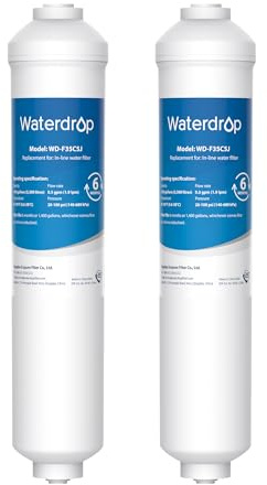 Waterdrop Kühlschrank Wasserfilter Ersatz für Samsung® DA29-10105J HAFEX/EXP, DA2010CB, HAIER® LG® Inline Wasserfilter (2 Stück)