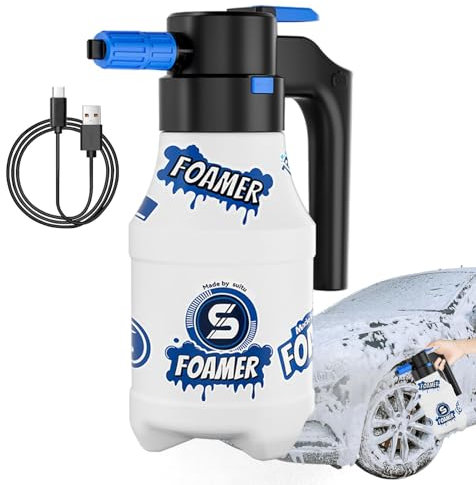 Schaumsprüher Autowäsche? 1,5L Autowaschanlage Mit USB Ladefunktion, Auto Schaumsprüher J-et Flasche Für Auto, Haushaltsreinigung, Autowaschaufsatz Bewässerung Sprühkopf