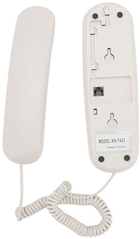 Telefono da Parete, Telefono Fisso con Filo, Prestazioni Stabili, Compatto, qualità della Chiamata Chiara, ABS per la Casa (WHITE)