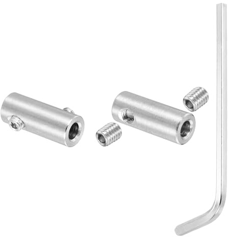PATIKIL 4mm Hole Wire Rope Clips Set, 2 Pcs 304 Stainless Steel Double Holes Lock Cable Clamps Clip with M5 Hexagon Screws Spanner for Wire Rope Fitting, Silver