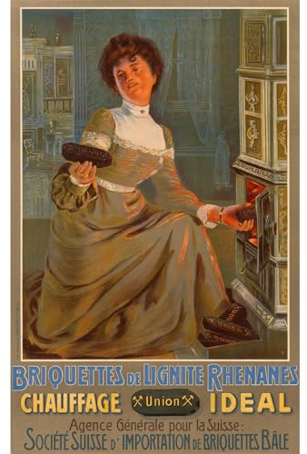 ArtDirect Union. Rhenish Lignite Briquettes (1900) Unframed Art Print Giclee Poster by Anton Reckziegel - Ready for Framing with Customization Sizes 6x10, 9x14, 13x20, 23x36, 31x48 and 38x60 inches